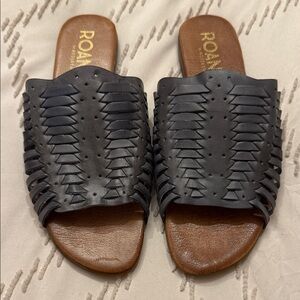 ROAN Women's Grey Slide Sandals